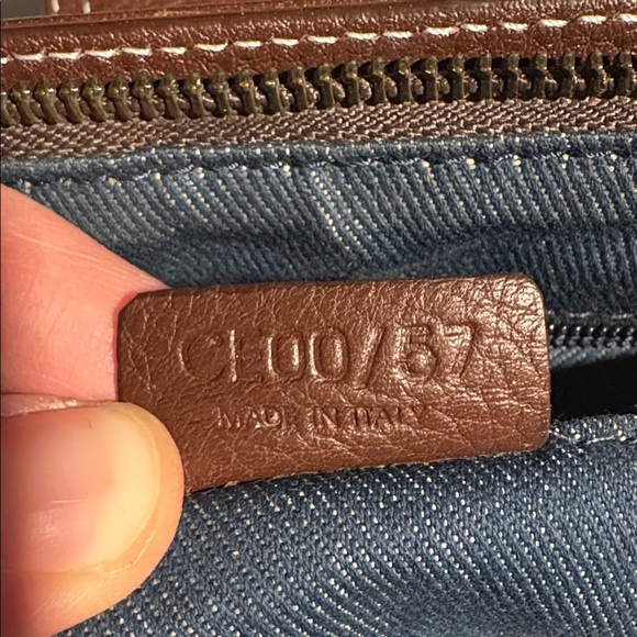 Celine Denim Blue and Chocolate Brown Buckle Bag - Picture 10 of 10